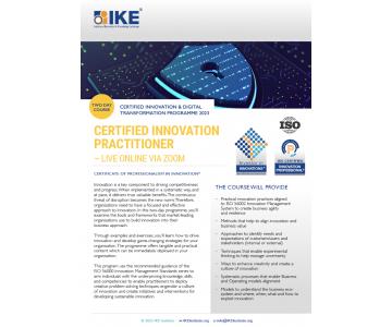 COURSE: CERTIFICATE OF PROFESSIONALISM IN INNOVATION PRACTICE brochure cover